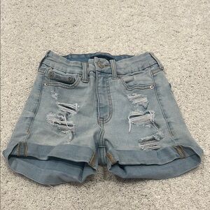 Aeropostale Light Blue Distressed Jean Shorts